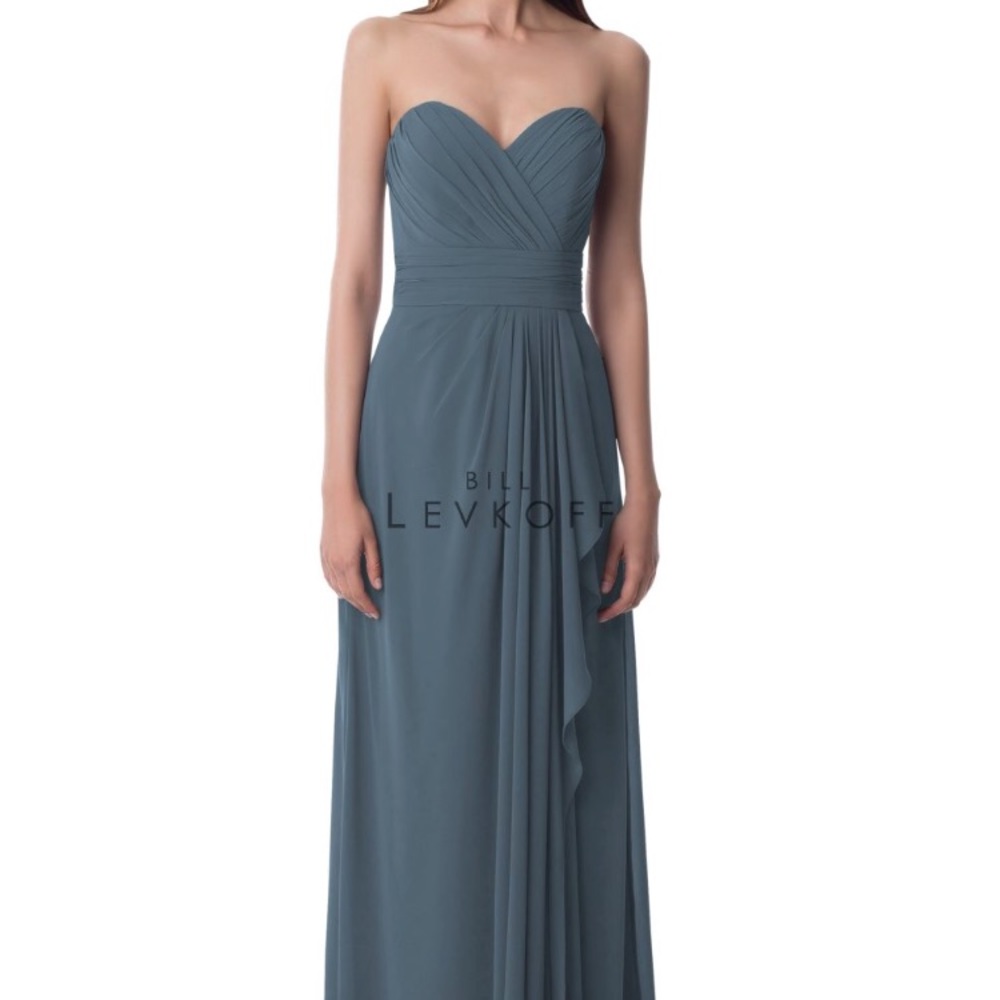 Bill Levkoff bridesmaid dress slate